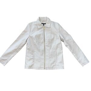 BACCINI Blush Faux Leather Zip Up Jacket Size S